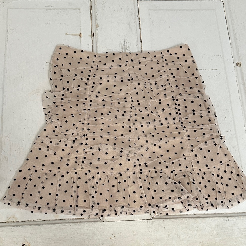 Sadie & Sage Polka Dot Mini Skirt - Cream and Black